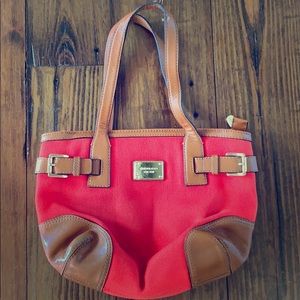 Michael Kors canvas and leather tote